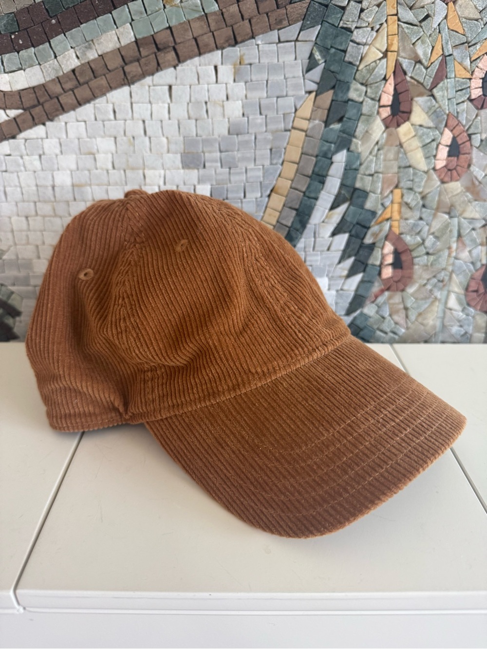 Madewell Corduroy Baseball Cap in Rust Brown
